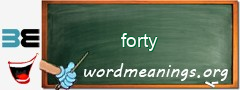 WordMeaning blackboard for forty